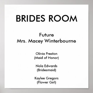Póster HABITACIÓN DE BRIDES, FutureMrs. Macey Winterbourn