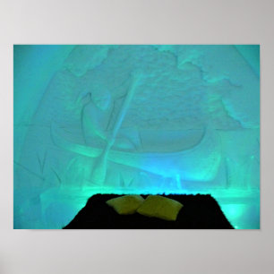 Póster Habitación de canoa en Hotel de Glace, Quebec, Can