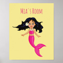 Habitación de chica mística de sirenas rosadas