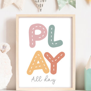 Póster Habitación de niños de guardería para jugar todo e