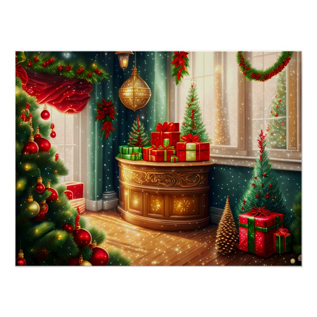 Póster Habitación decorada con festivales, Navidades trad (Anverso)