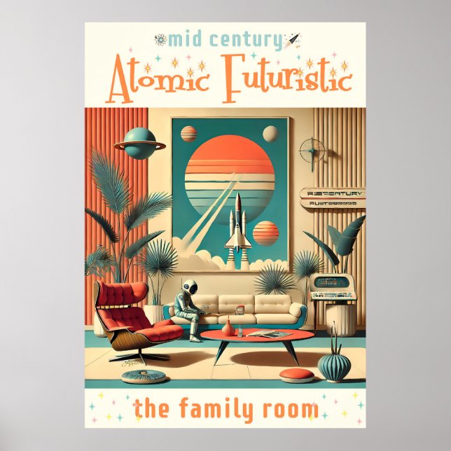 Póster Habitación familiar de la era espacial de la Flori (Frente)