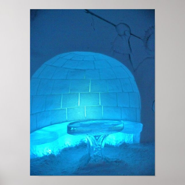 Póster Habitación Igloo en Hotel de Glace, Quebec, Canadá (Frente)