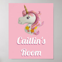 Habitación personalizada de Chicas de Unicornio ro