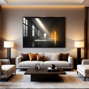 Póster Habitación vacía cinematográfica con rayos de luz