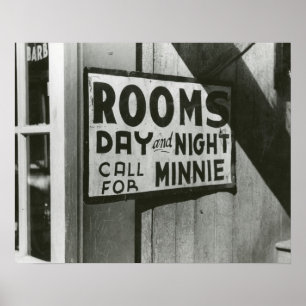 Póster Habitaciones en alquiler, 1939. Foto antigua