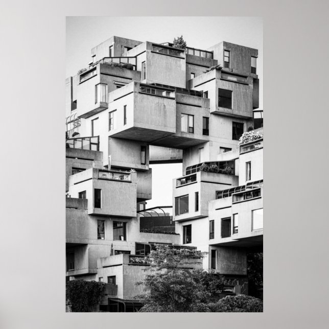 Póster Hábitat 67 Monocromo de Montreal (Frente)