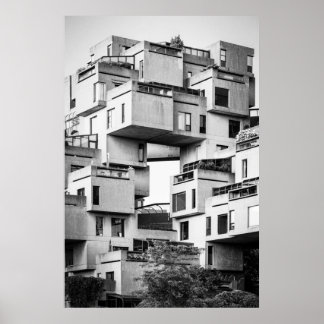 Póster Hábitat 67 Monocromo de Montreal