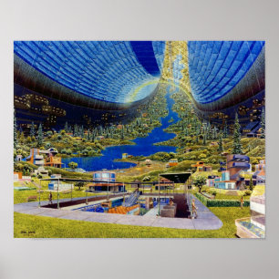 Póster Hábitats espaciales toroidales de Ringworld