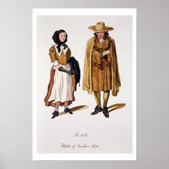 Póster Habits of Quakers, 1675 (coloured engraving) (Frente)