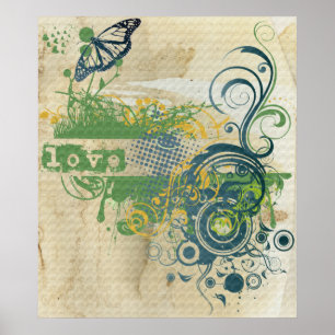 Póster Habla de yoga: Chakra de amor verde