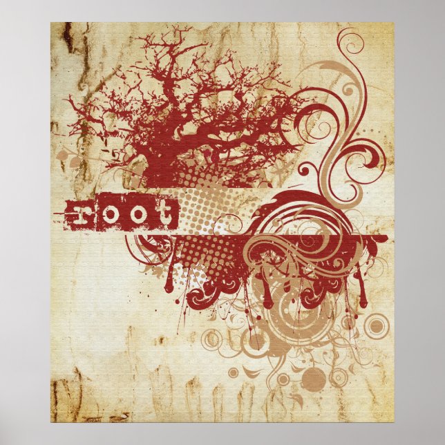 Póster Habla de yoga: Chakra de raíz roja (Frente)