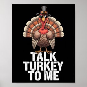 Póster Háblame de Pavo Día de Acción de Gracias Fiesta de