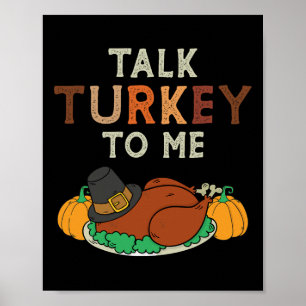 Póster Háblame de Pavo Familiar A Juego Cena de Acción de
