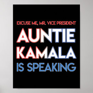 Póster Hablando Kamala Harris tía Black Indian America