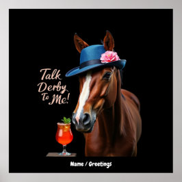 Póster Hablar De Derby Para Mí Cita De Caballo De Carrera