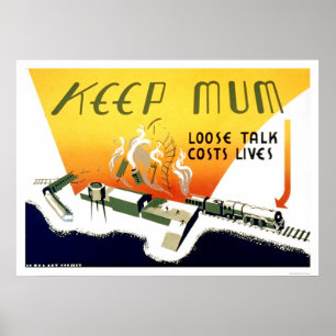 Póster Hablar en blanco cuesta vidas en 1943 WPA