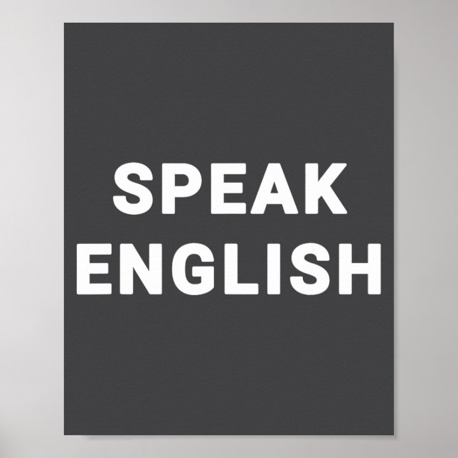 Póster Hablar inglés cita divertida (Frente)