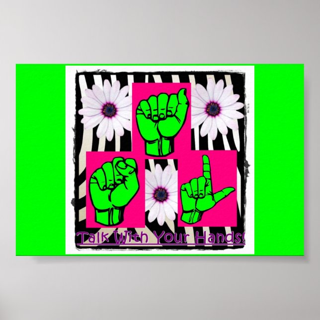 Póster Hable con su Poster de manos para Chicas (Frente)