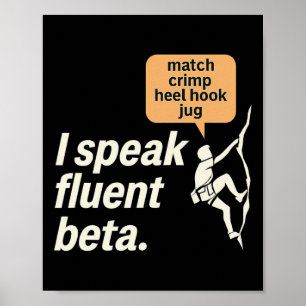 Póster Hablo con fluidez gráfico de Beta Climbing