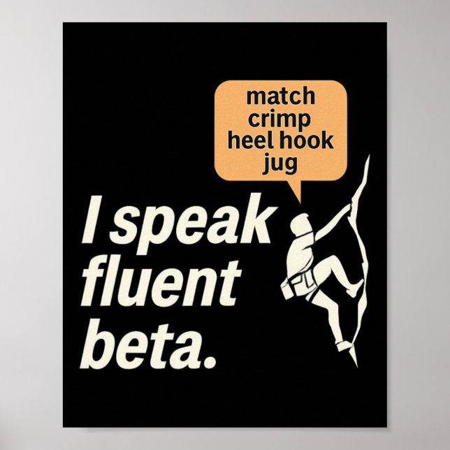 Póster Hablo con fluidez gráfico de Beta Climbing (Frente)
