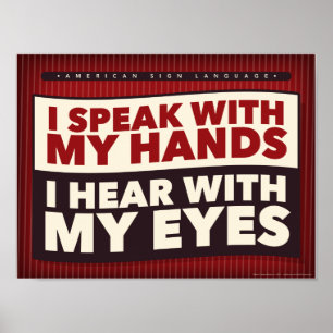 Póster Hablo con mis manos. Un poster de clase de ASL