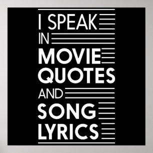 Póster Hablo en citas de la película y letras de la