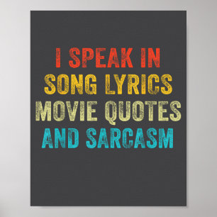 Póster Hablo en citas de películas letras de canciones y 