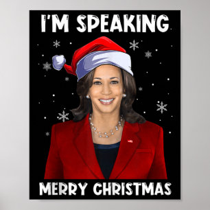Póster Hablo Feliz Navidad Kamala Harris Santa C