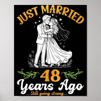 Póster Hace 48 años casados aniversario fuerte 