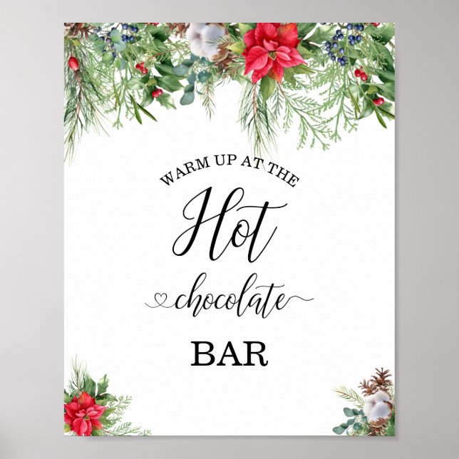 Póster Hace frío fuera de la barra de chocolate caliente  (Frente)