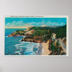 Póster Hacenta Head Lighthouse and Cape PerpetuaCoast