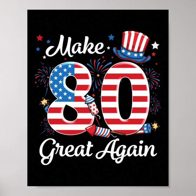 Póster Hacer 80 grande de nuevo la bandera norteamericana (Frente)