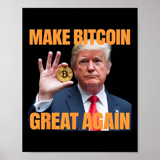 Póster Hacer a Bitcoin grande de nuevo cómico Criptico de (Frente)