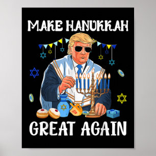 Póster Hacer a Hanukah grande otra vez Trump judío feo