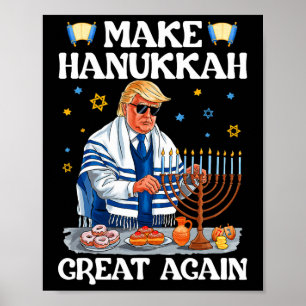 Póster Hacer a Hanukkah grande de nuevo Trump judío fasti