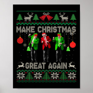 Póster Hacer a los Navidades grandes de nuevo Santa Trump