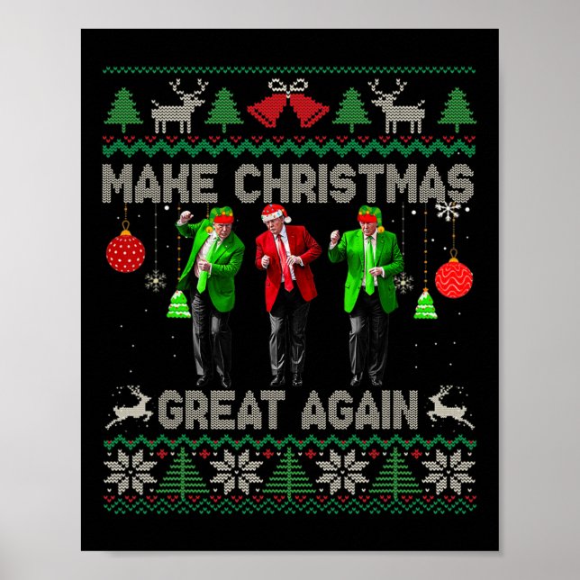 Póster Hacer a los Navidades grandes de nuevo Santa Trump (Frente)