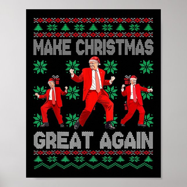 Póster Hacer a los Navidades grandes de nuevo Santa Trump (Frente)