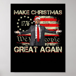 Póster Hacer a los Navidades grandes de nuevo Santa Trump