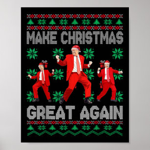 Póster Hacer a los Navidades grandes de nuevo Santa Trump