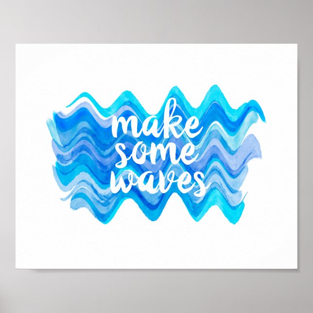 Póster hacer algunas citas de color azul y blanco (Frente)