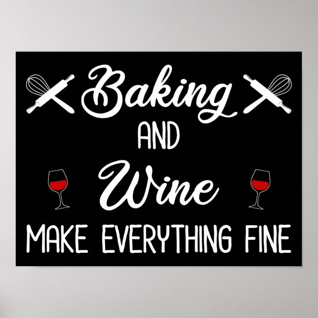 Póster Hacer Baco Y Vino Lo Hacen Todo Bien (Frente)
