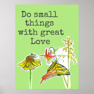 Póster Hacer Cosas Pequeñas Con Gran Amor Abeja Palabras