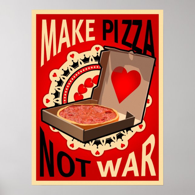 PÓSTER HACER DE PIZZA NO POSTER DE GUERRA (Frente)