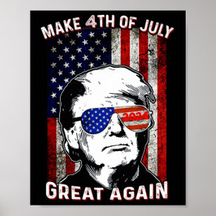 Póster Hacer El 4 De Julio Grande De Nuevo Trump