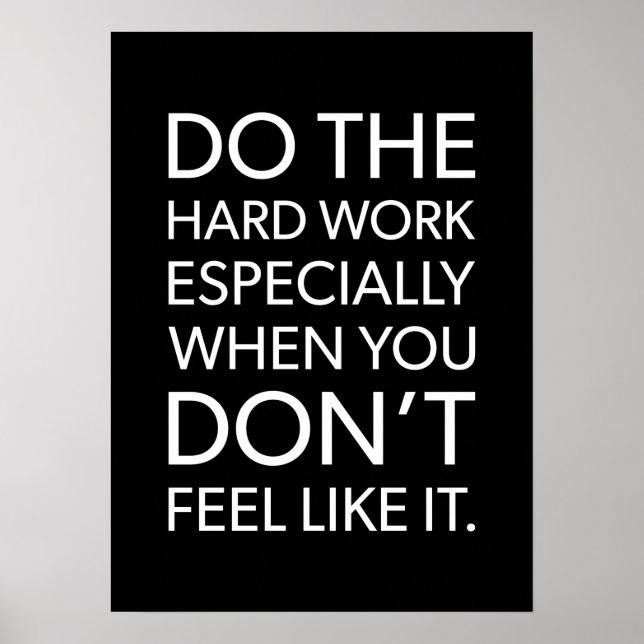 Póster Hacer el trabajo duro - Éxito y motivación del gim (Frente)