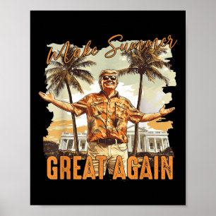 Póster Hacer el verano grande de nuevo Hawaii Beach Funny