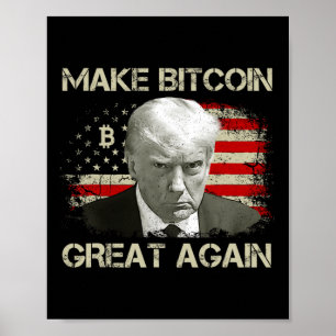 Póster Hacer grande a Bitcoin de nuevo divertido Maga Pro