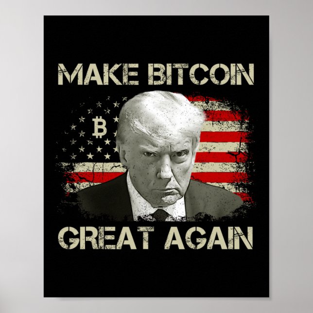 Póster Hacer grande a Bitcoin de nuevo divertido Maga Pro (Frente)